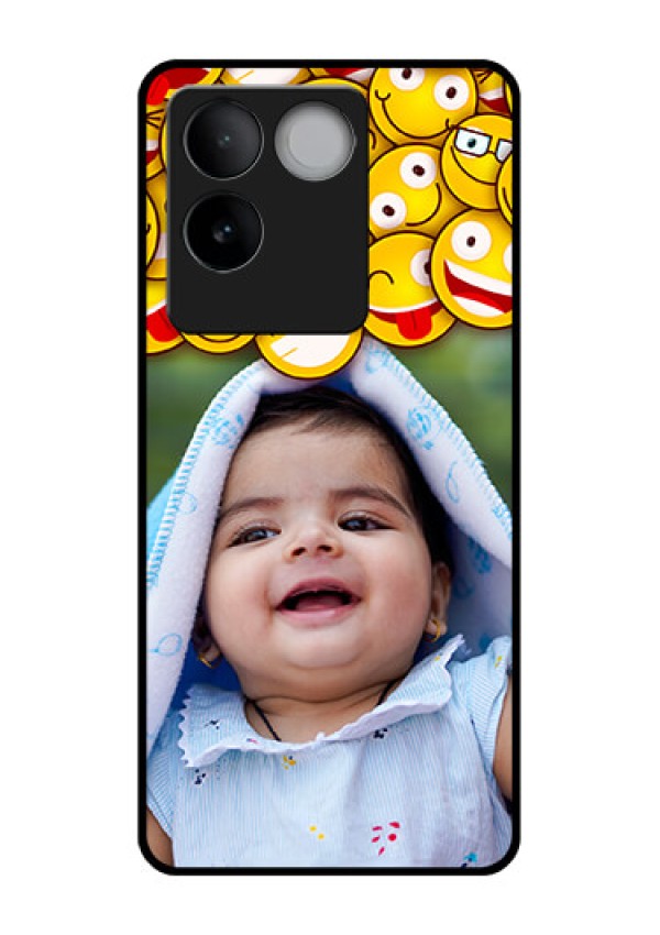 iQOO Z7 Pro 5G Custom Glass Phone Case - With Smiley Emoji Design