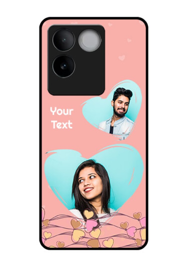 iQOO Z7 Pro 5G Custom Glass Phone Case - Love Doodle Design
