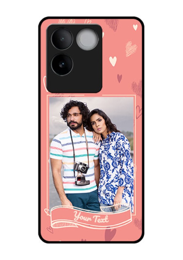 iQOO Z7 Pro 5G Custom Glass Phone Case - Love Doodle Art Design