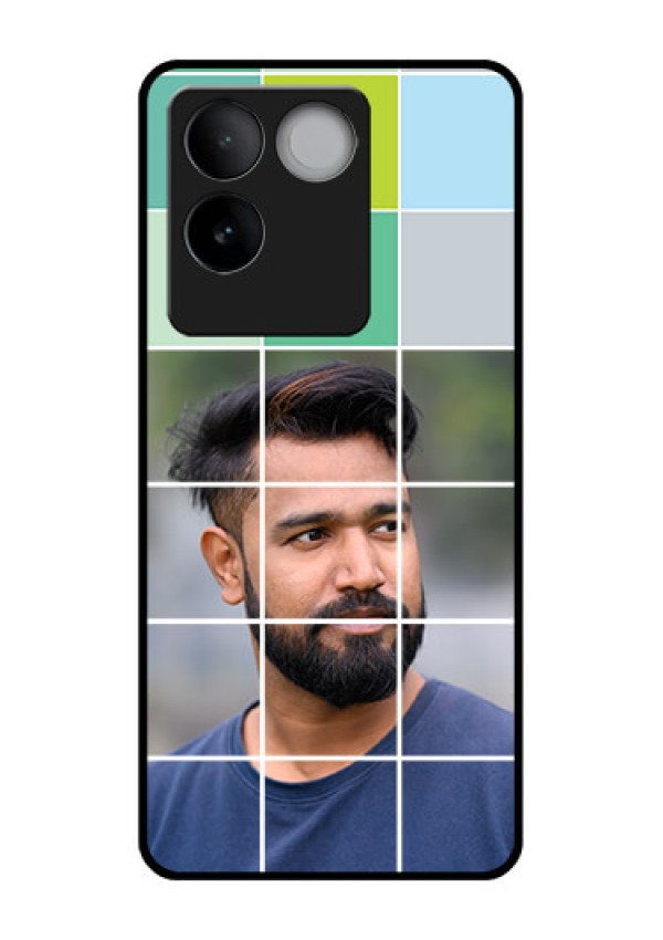 iQOO Z7 Pro 5G Custom Glass Phone Case - With White Box Pattern