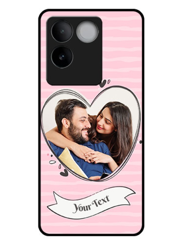 Custom iQOO Z7 Pro 5G Custom Glass Phone Case - Vintage Heart Design