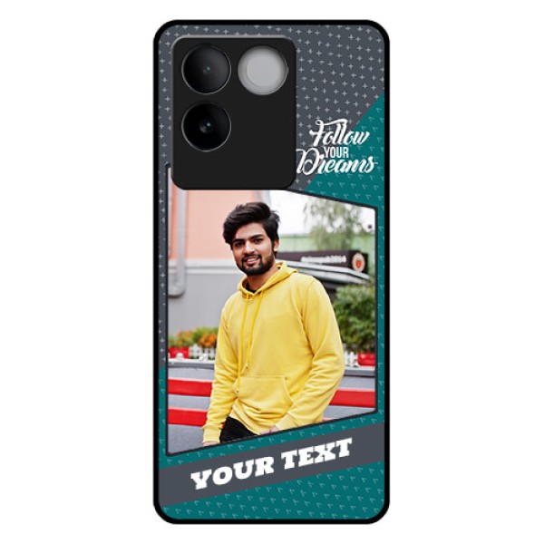 iQOO Z7 Pro 5G Custom Glass Phone Case - Background Pattern Design With Quote