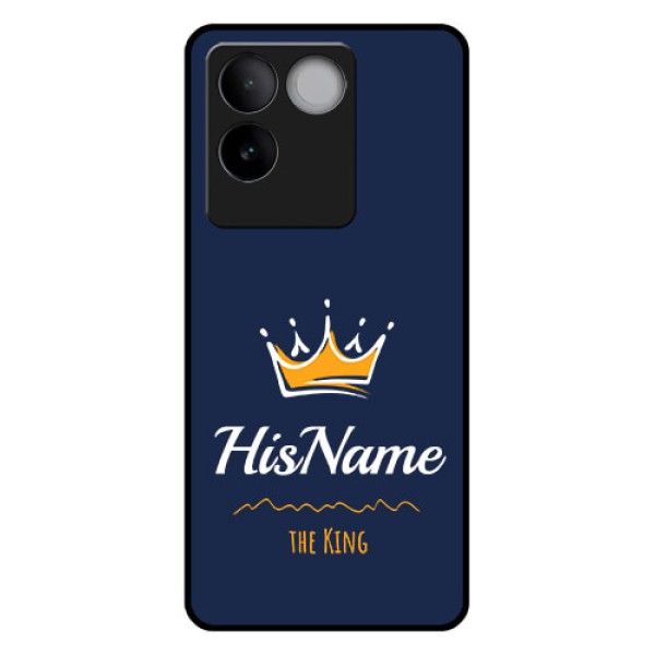iQOO Z7 Pro 5G Custom Glass Phone Case - King With Name Design
