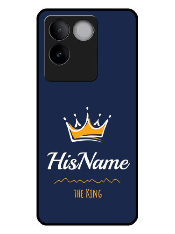 Custom iQOO Z7 Pro 5G Custom Glass Phone Case - King With Name Design
