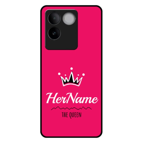 iQOO Z7 Pro 5G Custom Glass Phone Case - Queen With Name Design iQOO Z7 Pro 5G Custom Glass Phone Case - Queen With Name Design