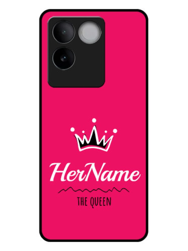 Custom iQOO Z7 Pro 5G Custom Glass Phone Case - Queen With Name Design