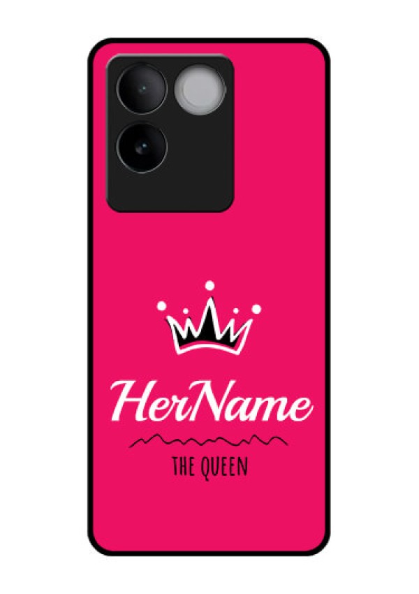 iQOO Z7 Pro 5G Custom Glass Phone Case - Queen With Name Design