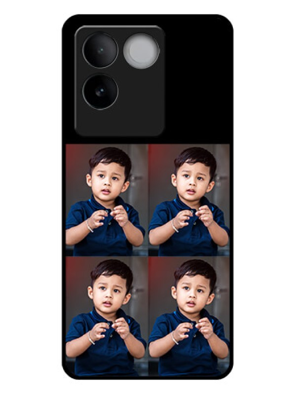 Custom iQOO Z7 Pro 5G Custom Glass Phone Case - 4 Image Holder Design