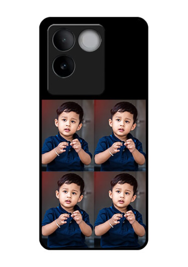 iQOO Z7 Pro 5G Custom Glass Phone Case - 4 Image Holder Design