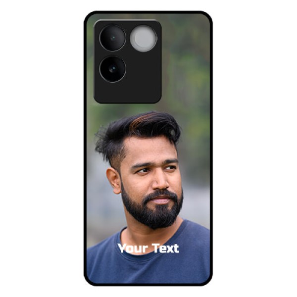 iQOO Z7 Pro 5G Custom Glass Phone Case - Photo With Text Design