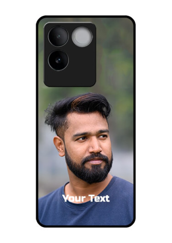iQOO Z7 Pro 5G Custom Glass Phone Case - Photo With Text Design