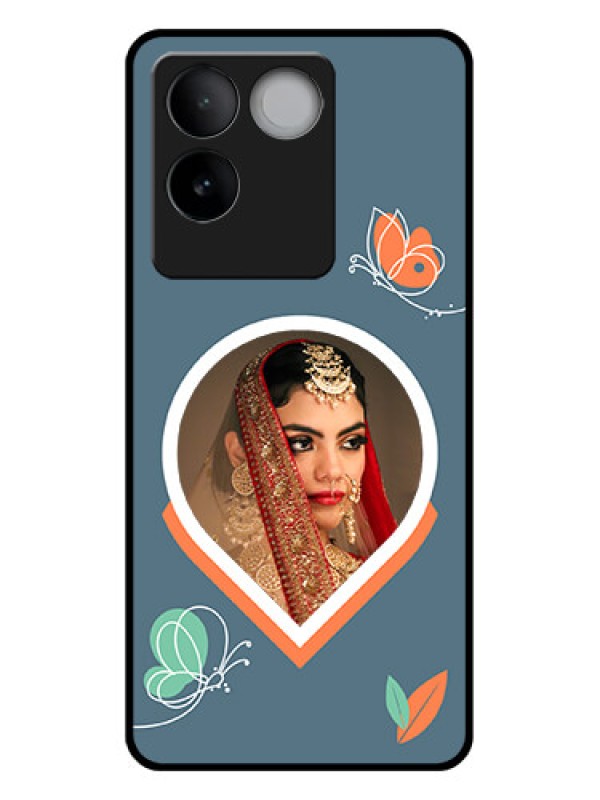Custom iQOO Z7 Pro 5G Custom Glass Phone Case - Droplet Butterflies Design