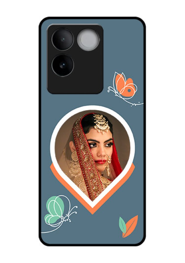 iQOO Z7 Pro 5G Custom Glass Phone Case - Droplet Butterflies Design