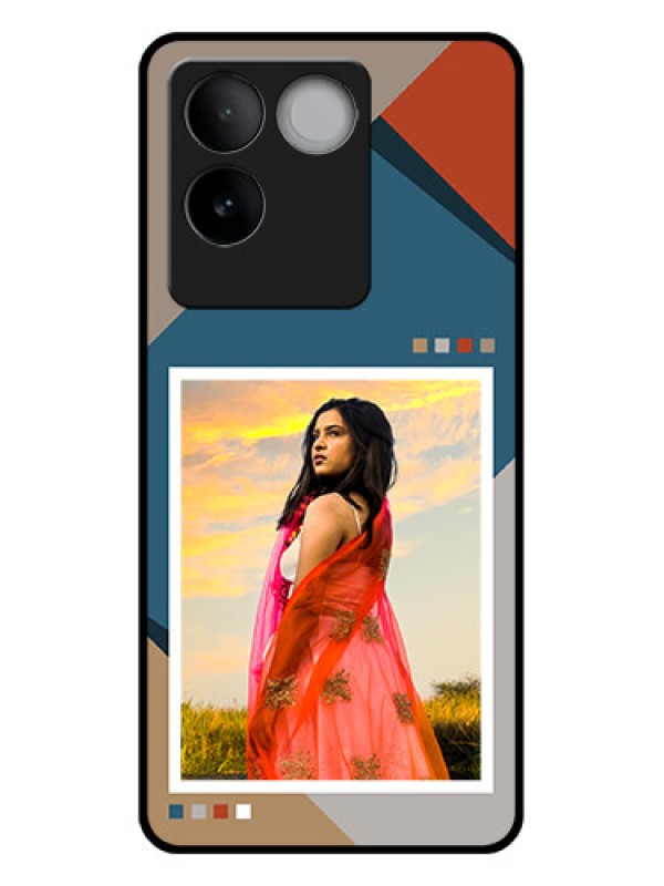 Custom iQOO Z7 Pro 5G Custom Glass Phone Case - Retro Color Pallet Design