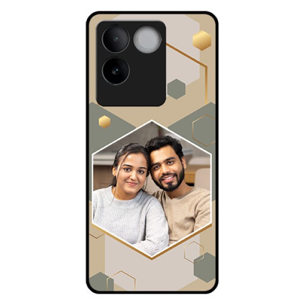 iQOO Z7 Pro 5G Custom Glass Phone Case - Stylish Hexagon Pattern Design iQOO Z7 Pro 5G Custom Glass Phone Case - Stylish Hexagon Pattern Design