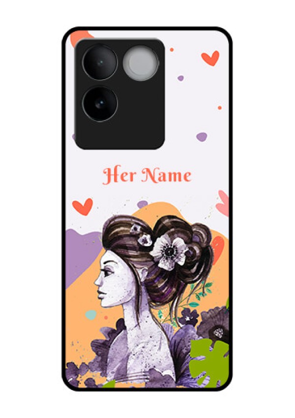 iQOO Z7 Pro 5G Custom Glass Phone Case - Woman And Nature Design