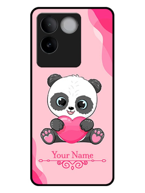 Custom iQOO Z7 Pro 5G Custom Glass Phone Case - Cute Panda Design