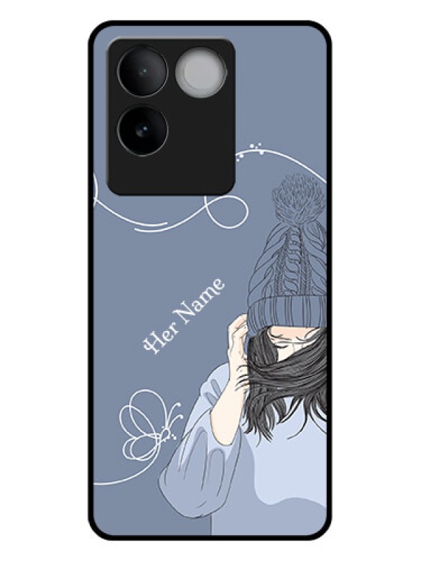 Custom iQOO Z7 Pro 5G Custom Glass Phone Case - Girl In Winter Outfit Design