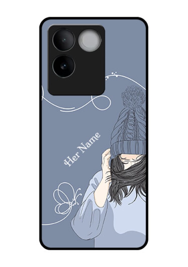 iQOO Z7 Pro 5G Custom Glass Phone Case - Girl In Winter Outfit Design