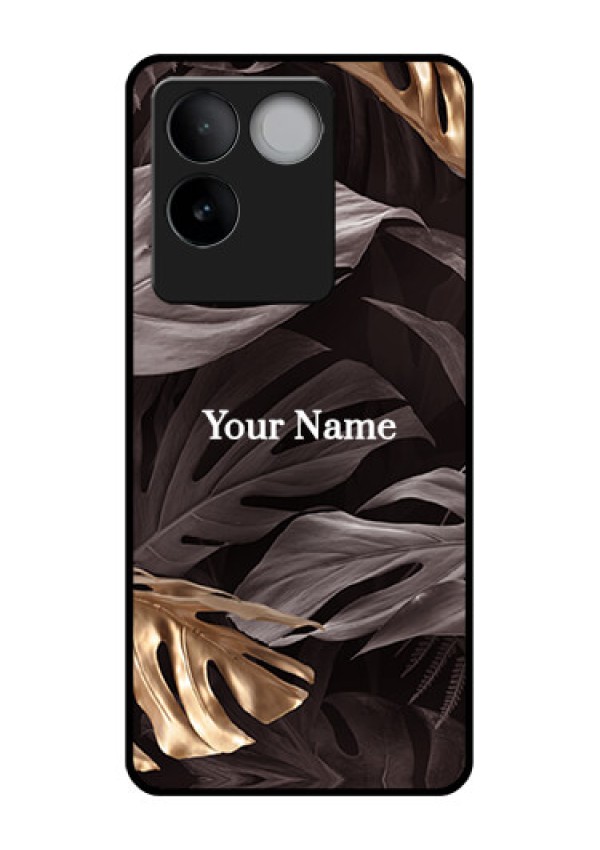 iQOO Z7 Pro 5G Custom Glass Phone Case - Wild Leaves Digital Paint Design