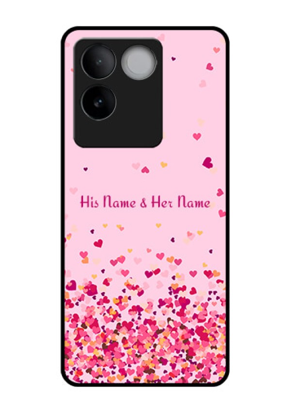 iQOO Z7 Pro 5G Custom Glass Phone Case - Floating Hearts Design