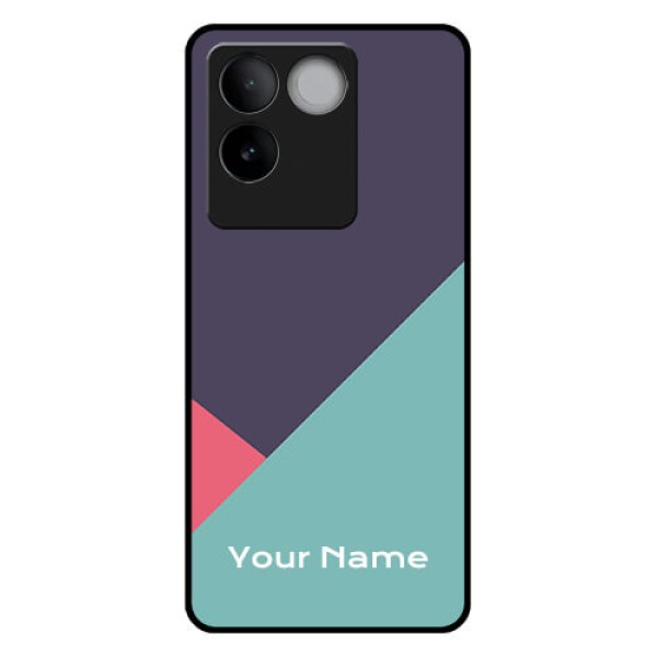 iQOO Z7 Pro 5G Custom Glass Phone Case - Tri Color Abstract Design
