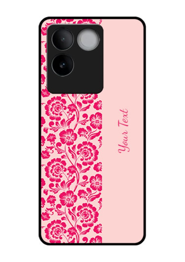 iQOO Z7 Pro 5G Custom Glass Phone Case - Attractive Floral Pattern Design