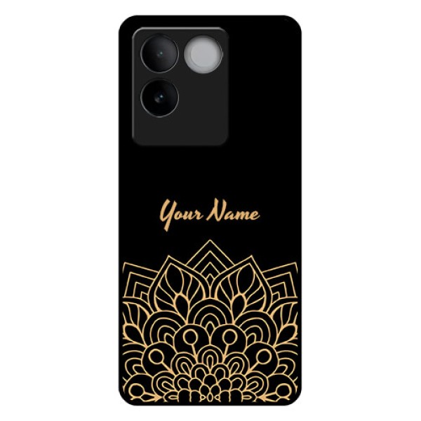 iQOO Z7 Pro 5G Custom Glass Phone Case - Golden Mandala Design
