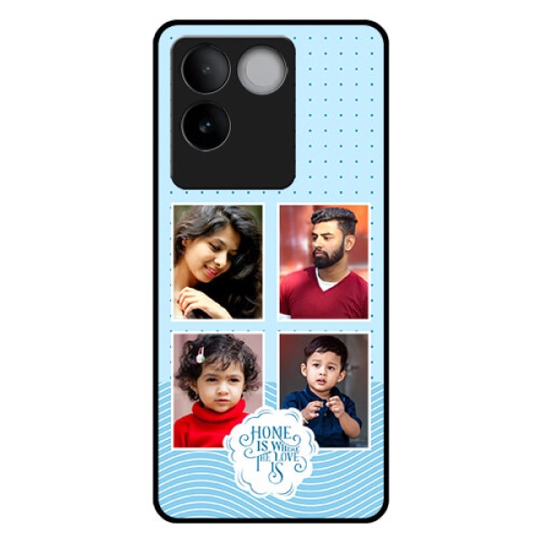 iQOO Z7 Pro 5G Custom Glass Phone Case - Cute Love Quote With 4 Pic Upload Design iQOO Z7 Pro 5G Custom Glass Phone Case - Cute Love Quote With 4 Pic Upload Design