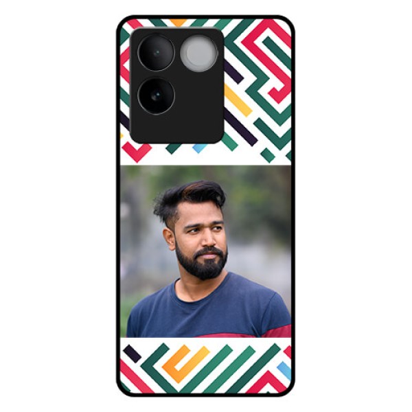 iQOO Z7 Pro 5G Custom Glass Phone Case - Colorful Maze Pattern Design iQOO Z7 Pro 5G Custom Glass Phone Case - Colorful Maze Pattern Design