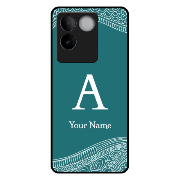 iQOO Z7 Pro 5G Custom Glass Phone Case - Line Art Pattern With Custom Name Design iQOO Z7 Pro 5G Custom Glass Phone Case - Line Art Pattern With Custom Name Design