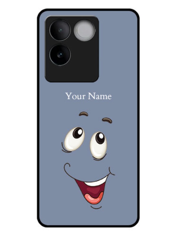 Custom iQOO Z7 Pro 5G Custom Glass Phone Case - Laughing Cartoon Face Design
