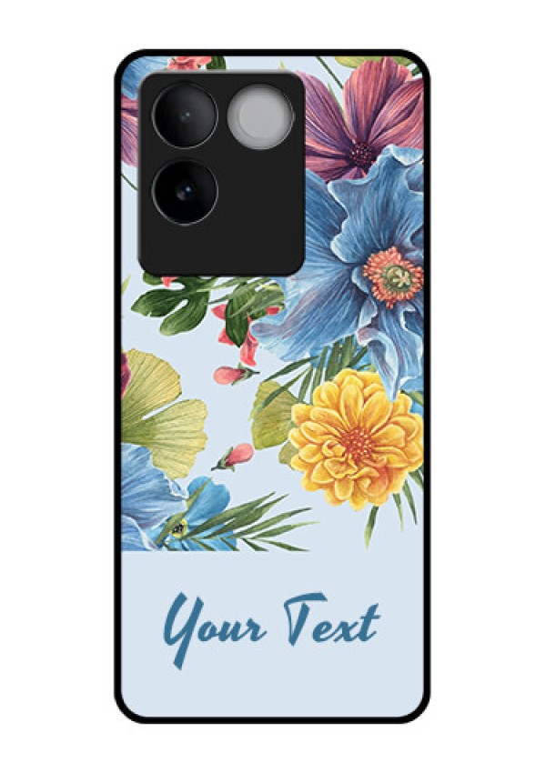 iQOO Z7 Pro 5G Custom Glass Phone Case - Stunning Watercolored Flowers Painting Design