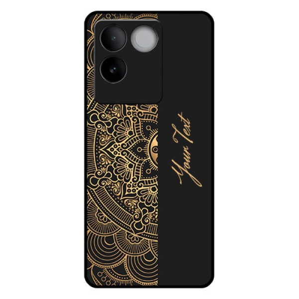 iQOO Z7 Pro 5G Custom Glass Phone Case - Mandala Art With Custom Text Design
