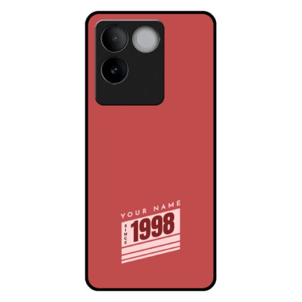 iQOO Z7 Pro 5G Custom Glass Phone Case - Red Custom Year Of Birth Design