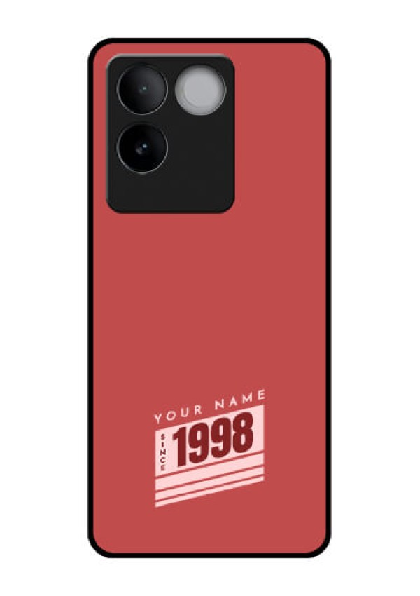 iQOO Z7 Pro 5G Custom Glass Phone Case - Red Custom Year Of Birth Design