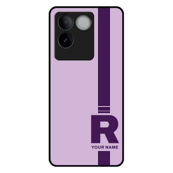 iQOO Z7 Pro 5G Custom Glass Phone Case - Simple Dual Tone Stripe With Name Design iQOO Z7 Pro 5G Custom Glass Phone Case - Simple Dual Tone Stripe With Name Design