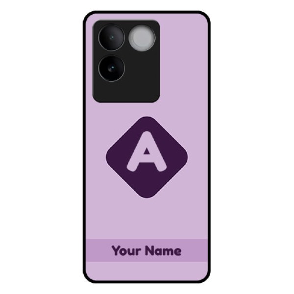 iQOO Z7 Pro 5G Custom Glass Phone Case - Custom Letter In Curved Badge Design iQOO Z7 Pro 5G Custom Glass Phone Case - Custom Letter In Curved Badge Design