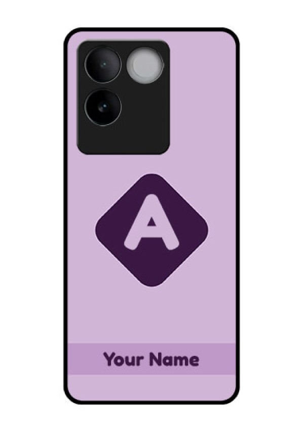 iQOO Z7 Pro 5G Custom Glass Phone Case - Custom Letter In Curved Badge Design