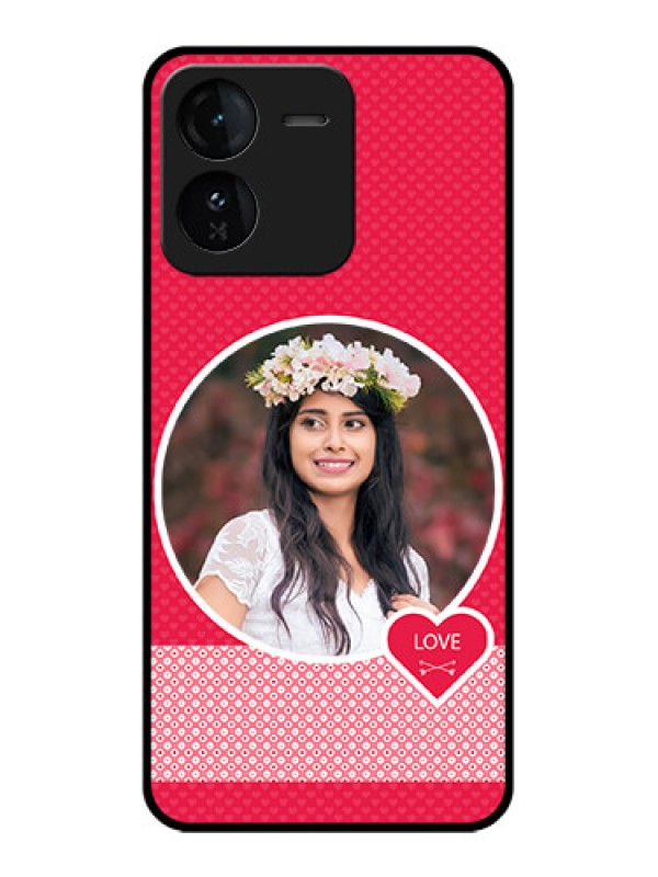 Custom iQOO Z9 5G Custom Glass Phone CasePink Color Pattern Design