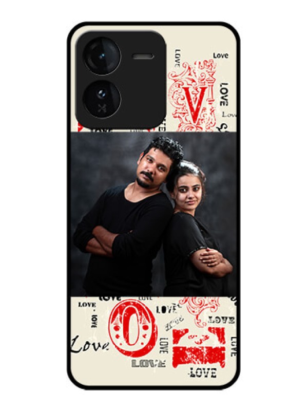 Custom iQOO Z9 5G Custom Glass Phone CaseTrendy Love Design Case