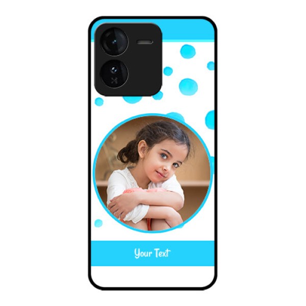 iQOO Z9 5G Custom Glass Phone CaseBlue Bubbles Pattern Design iQOO Z9 5G Custom Glass Phone CaseBlue Bubbles Pattern Design