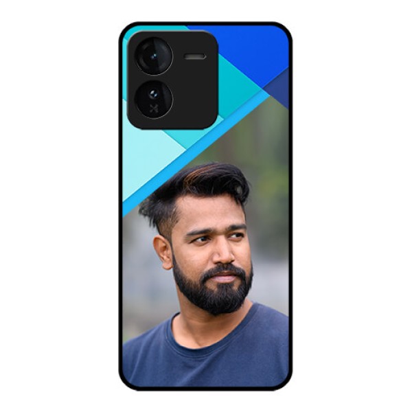 iQOO Z9 5G Custom Glass Phone CaseBlue Pattern Design