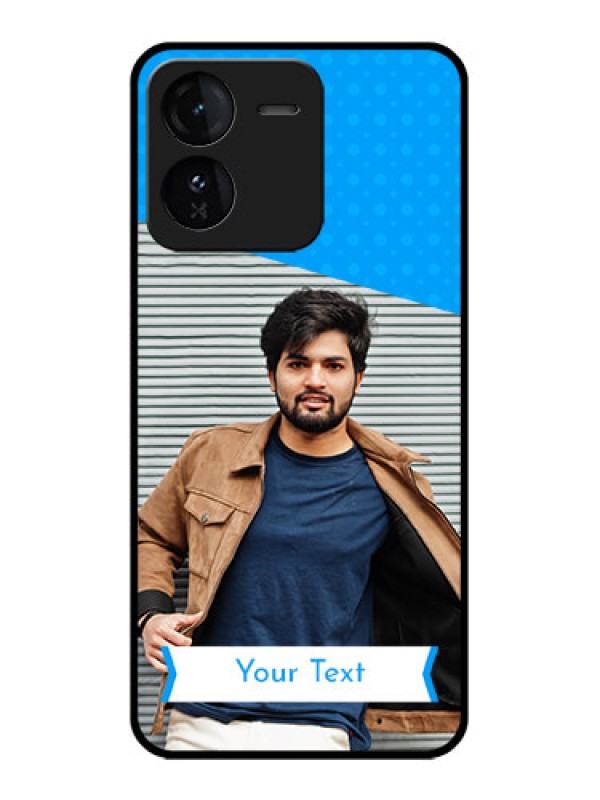 Custom iQOO Z9 5G Custom Glass Phone CaseSimple Blue Color Design