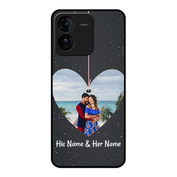 iQOO Z9 5G Custom Glass Phone CaseHanging Heart Design
