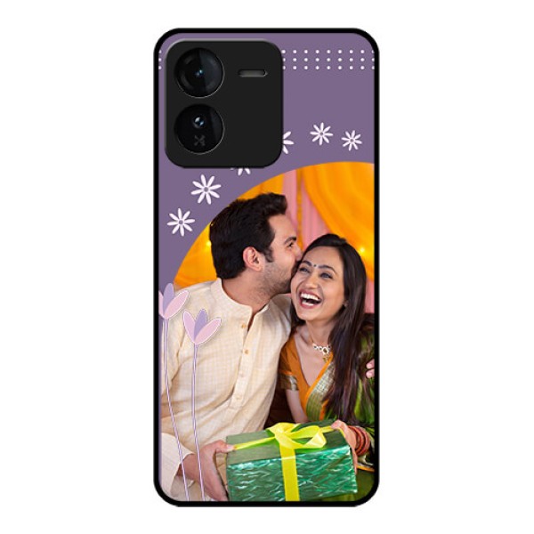 iQOO Z9 5G Custom Glass Phone CaseLavender Flowers Design