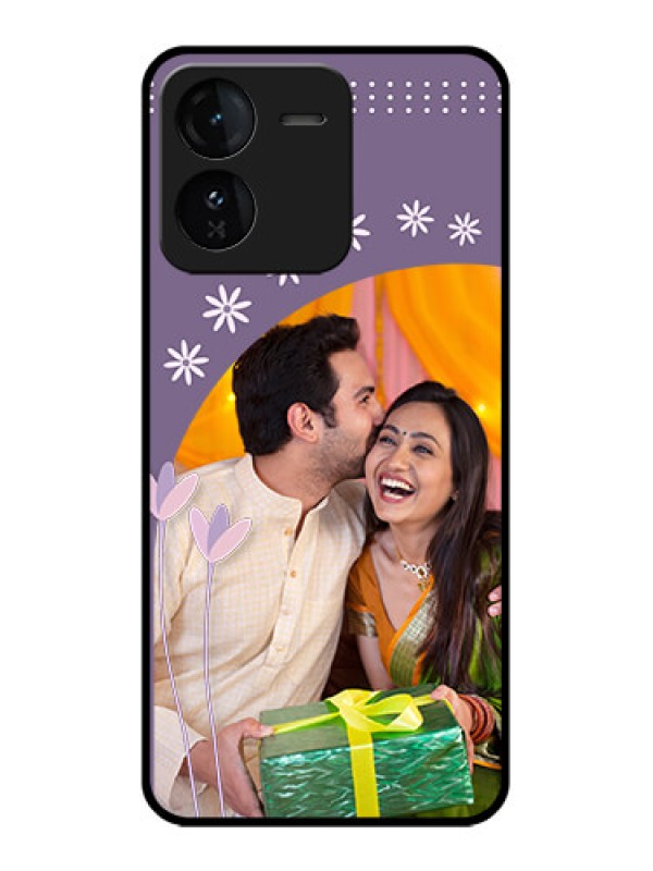 Custom iQOO Z9 5G Custom Glass Phone CaseLavender Flowers Design