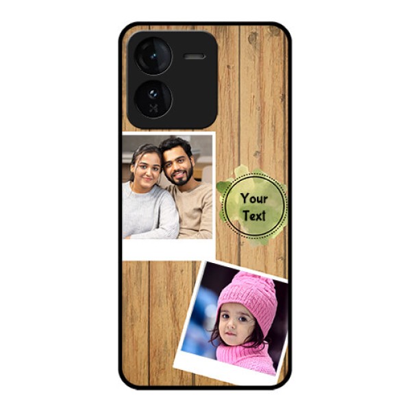 iQOO Z9 5G Custom Glass Phone CaseWooden Texture Design
