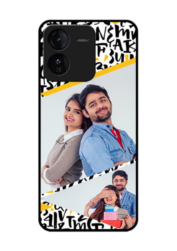 iQOO Z9 5G Custom Glass Phone CaseLetters Pattern Design