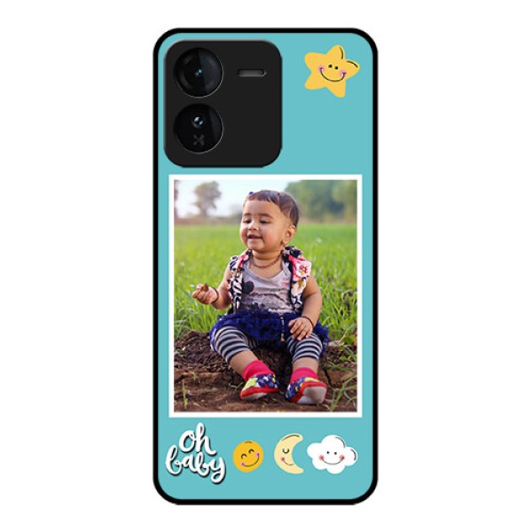 iQOO Z9 5G Custom Glass Phone CaseSmiley Kids Stars Design iQOO Z9 5G Custom Glass Phone CaseSmiley Kids Stars Design